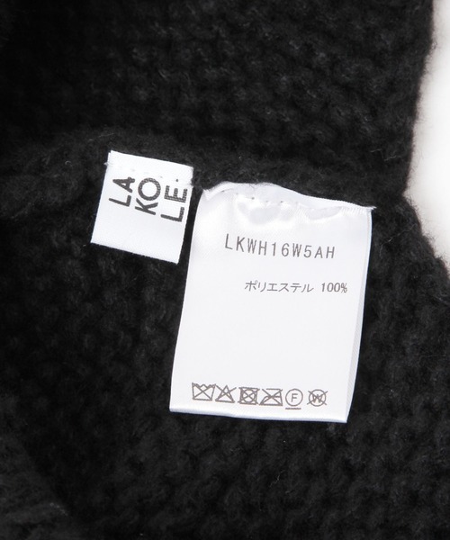 LAKOLE（ラコレ）の「ニットリボンワッチ / 581884（ニットキャップ/ビーニー・レディース・ブラック/オフホワイト・FREE）」の8枚目の写真