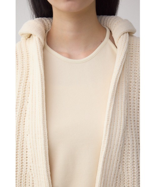 AZUL by moussy（アズールバイマウジー）の「マットモールフードトッパーカーデ（カーディガン/ボレロ・レディース・アイボリー/ブラック/ダークグリーン/ライトグレー・FREE）」の11枚目の写真