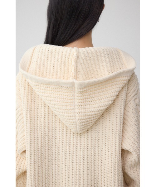 AZUL by moussy（アズールバイマウジー）の「マットモールフードトッパーカーデ（カーディガン/ボレロ・レディース・アイボリー/ブラック/ダークグリーン/ライトグレー・FREE）」の12枚目の写真