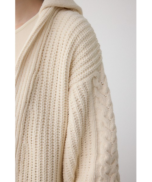 AZUL by moussy（アズールバイマウジー）の「マットモールフードトッパーカーデ（カーディガン/ボレロ・レディース・アイボリー/ブラック/ダークグリーン/ライトグレー・FREE）」の13枚目の写真