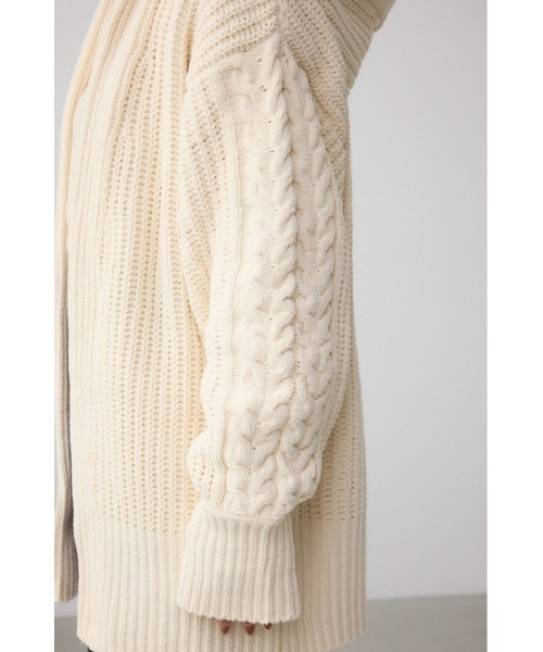 AZUL by moussy（アズールバイマウジー）の「マットモールフードトッパーカーデ（カーディガン/ボレロ・レディース・アイボリー/ブラック/ダークグリーン/ライトグレー・FREE）」の14枚目の写真