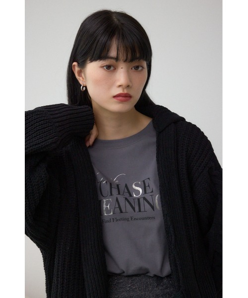 AZUL by moussy（アズールバイマウジー）の「マットモールフードトッパーカーデ（カーディガン/ボレロ・レディース・アイボリー/ブラック/ダークグリーン/ライトグレー・FREE）」の18枚目の写真