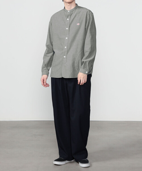 DANTON（ダントン）の「DANTON | コットンフランネル バンドカラーシャツ MEN（シャツ/ブラウス・メンズ・オリーブ/グレー・42/44/40）」の3枚目の写真