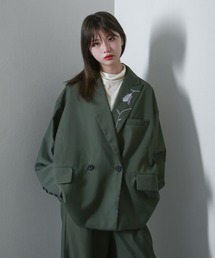 St. John グリーン テーラードジャケット サイズ6 St. John グリーン テーラードジャケット サイズ6 レディース