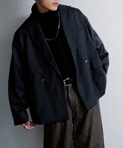 セール】【420g/m】配色刺繍ステッチ ダブルフルイドテーラード