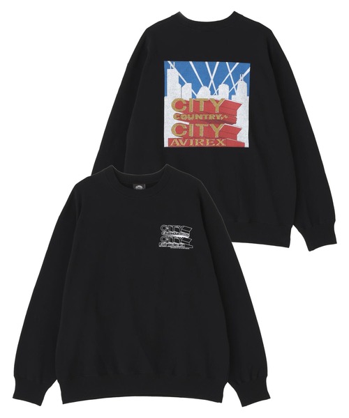 CITY COUNTRY CITY(シティーカントリーシティー)の「《AVIREX × CITY COUNTRY CITY》SIGNATURE CREW SWEAT / シグネチャー クルー スウェット / アヴィレックス / シティーカントリーシティー(スウェット・メンズ・ブラック/グレー・L/M/S/XL)」の1枚目の写真