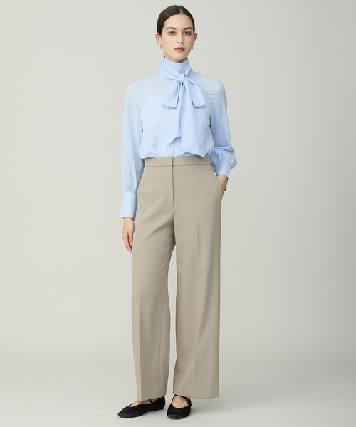 ICB(アイシービー)の「セルロースシルクビエラ ボウタイ付きブラウス(シャツ/ブラウス・レディース・サックスブルー系/アイボリー系・0/6/4/2)」の4枚目の写真