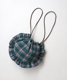 KIVISDOU（キビスドウ）の「ネルチェック　フリル　巾着バッグ（ハンドバッグ）」