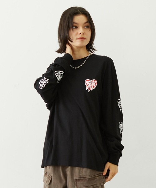 MILKFED.(ミルクフェド)の「MELTY HEART WIDE L/S TEE(Tシャツ/カットソー・レディース・ホワイト/ブラック/ライトピンク・M/L)」の3枚目の写真