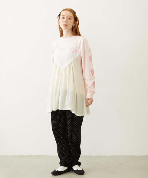 MILKFED.(ミルクフェド)の「MELTY HEART WIDE L/S TEE(Tシャツ/カットソー・レディース・ホワイト/ブラック/ライトピンク・M/L)」の7枚目の写真