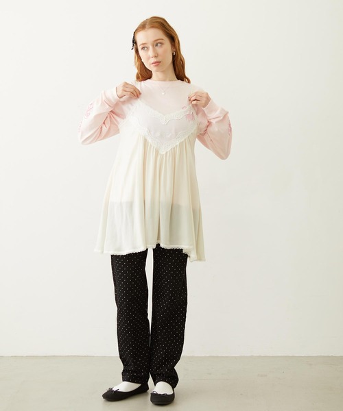 MILKFED.(ミルクフェド)の「MELTY HEART WIDE L/S TEE(Tシャツ/カットソー・レディース・ホワイト/ブラック/ライトピンク・M/L)」の8枚目の写真