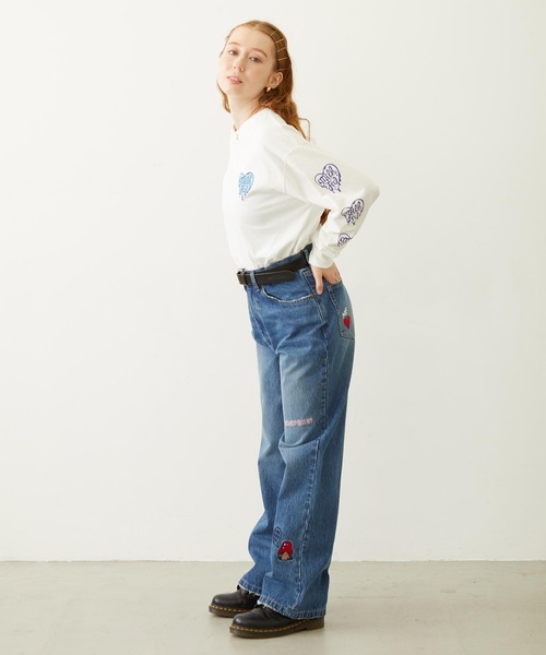 MILKFED.(ミルクフェド)の「MELTY HEART WIDE L/S TEE(Tシャツ/カットソー・レディース・ホワイト/ブラック/ライトピンク・M/L)」の12枚目の写真