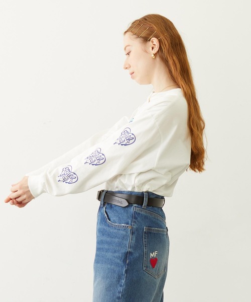 MILKFED.(ミルクフェド)の「MELTY HEART WIDE L/S TEE(Tシャツ/カットソー・レディース・ホワイト/ブラック/ライトピンク・M/L)」の9枚目の写真