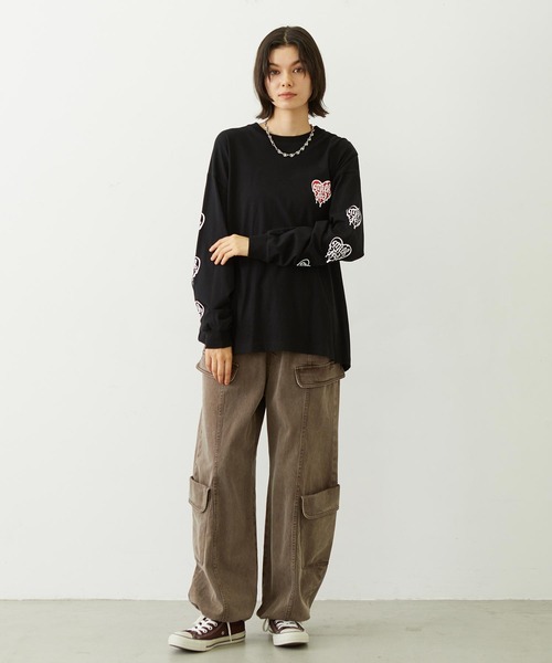 MILKFED.(ミルクフェド)の「MELTY HEART WIDE L/S TEE(Tシャツ/カットソー・レディース・ホワイト/ブラック/ライトピンク・M/L)」の18枚目の写真