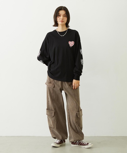 MILKFED.(ミルクフェド)の「MELTY HEART WIDE L/S TEE(Tシャツ/カットソー・レディース・ホワイト/ブラック/ライトピンク・M/L)」の19枚目の写真