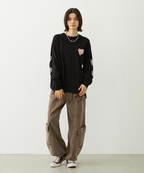 MILKFED.(ミルクフェド)の「MELTY HEART WIDE L/S TEE(Tシャツ/カットソー・レディース・ホワイト/ブラック/ライトピンク・M/L)」の20枚目の写真