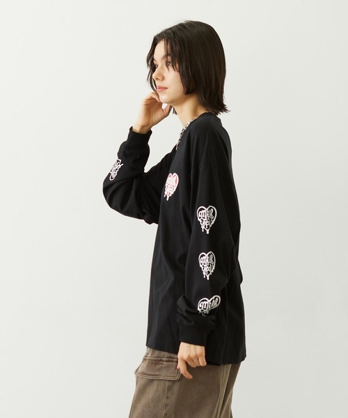MILKFED.(ミルクフェド)の「MELTY HEART WIDE L/S TEE(Tシャツ/カットソー・レディース・ホワイト/ブラック/ライトピンク・M/L)」の16枚目の写真