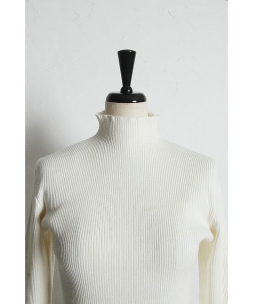 &. NOSTALGIA（アンドドットノスタルジア）の「メッシュフレアスリーブニット（ニット/セーター・レディース・ブラック/オフホワイト・M）」の19枚目の写真