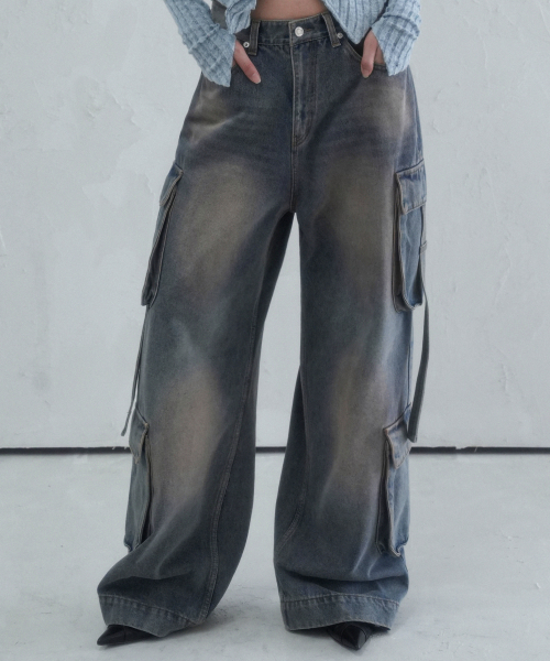 AVANDRESS（アバンドレス ）の「Ribbon Wide Cargo Pants CAMO（デニムパンツ・メンズ・カーキ・SMALL/MEDIUM/LARGE）」の7枚目の写真