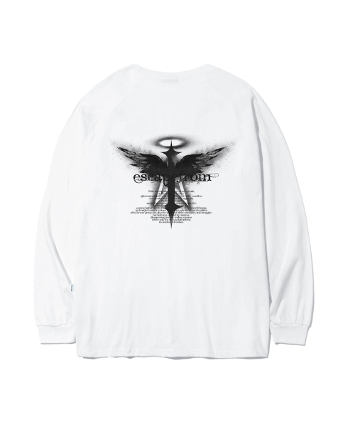 ESCAPEFROM(エスケープフロム)の「クロスウィングプリントロングスリーブホワイト(Tシャツ/カットソー・レディース・その他・MEDIUM/LARGE/SMALL)」の1枚目の写真