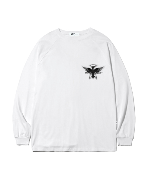 ESCAPEFROM(エスケープフロム)の「クロスウィングプリントロングスリーブホワイト(Tシャツ/カットソー・レディース・その他・MEDIUM/LARGE/SMALL)」の2枚目の写真