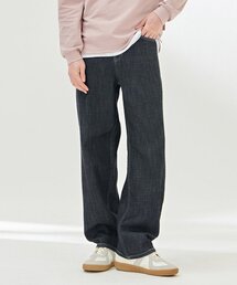 男性 ブラック バンディング ワイド エア デニムパンツ-DBRK2325C03