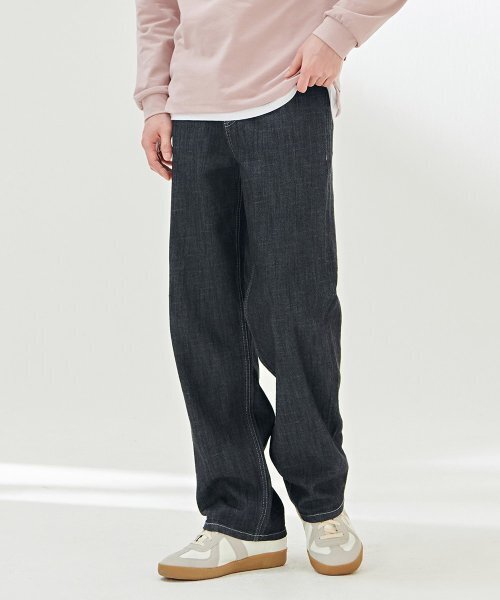 CHASECULT(チェイスカルト)の「男性 ブラック バンディング ワイド エア デニムパンツ-DBRK2325C03(デニムパンツ・メンズ・ブラック・70/76/86/82)」の5枚目の写真