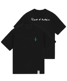 [UNISEX]図面サボテンバックロゴバンファルティ_ブラック