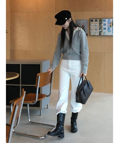 MUSINSA STANDARD WOMAN（ムシンサスタンダードウーマン）の「ウィメンズリラックスマムフィットデニムパンツ[クリーム]（デニムパンツ・レディース・その他・30/24/26/27）」の9枚目の写真