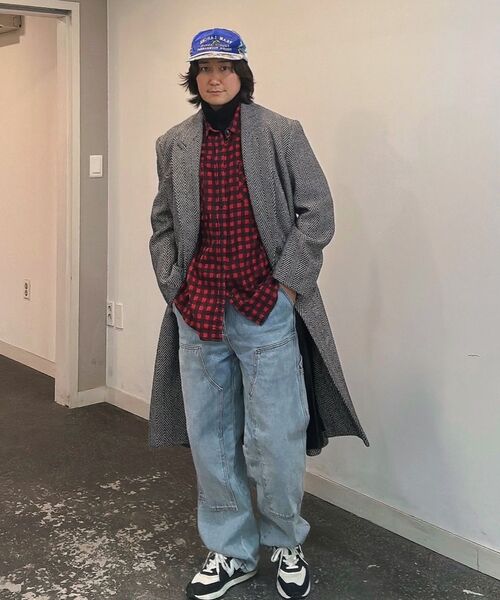 MUSINSA STANDARD（ムシンサスタンダード）の「デニムワイドダブルニーカーペンターパンツ[ライトインディゴ]（デニムパンツ・メンズ・その他・40/38/42/26/27/28/29/36/34/32/30/31/33）」の10枚目の写真