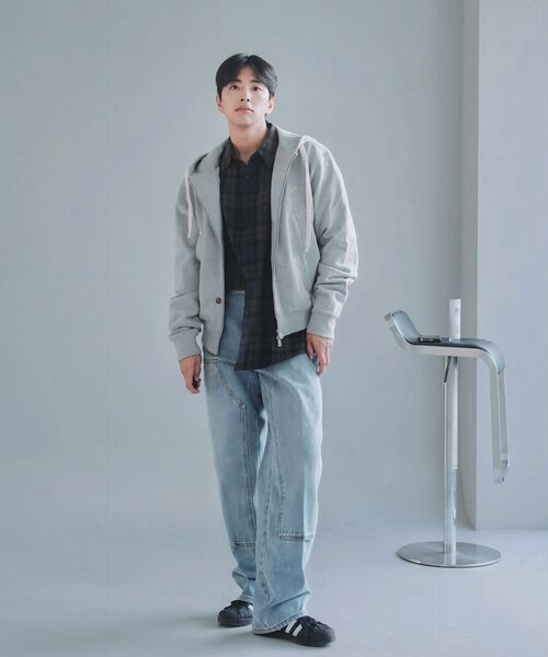 MUSINSA STANDARD（ムシンサスタンダード）の「デニムワイドダブルニーカーペンターパンツ[ライトインディゴ]（デニムパンツ・メンズ・その他・40/38/42/26/27/28/29/36/34/32/30/31/33）」の14枚目の写真