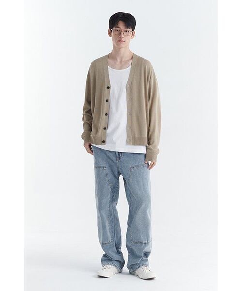MUSINSA STANDARD（ムシンサスタンダード）の「デニムワイドダブルニーカーペンターパンツ[ライトインディゴ]（デニムパンツ・メンズ・その他・40/38/42/26/27/28/29/36/34/32/30/31/33）」の17枚目の写真
