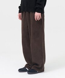 コーデュロイワイドバンディングパンツ (ブラウン)
