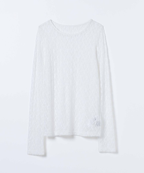 JEANASIS（ジーナシス）の「ストレッチレースLS TEE/629909（Tシャツ/カットソー・レディース・ホワイト/ブラック・FREE）」の2枚目の写真