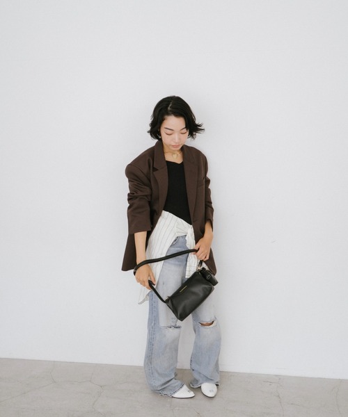 THEATRE PRODUCTS（シアタープロダクツ）の「レザレットポーチ付きショルダーバッグM（ショルダーバッグ・レディース・ブラック/ブラウン・FREE）」の9枚目の写真