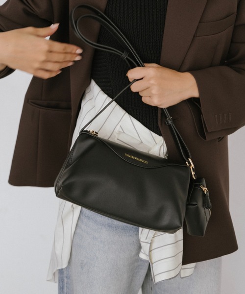 THEATRE PRODUCTS（シアタープロダクツ）の「レザレットポーチ付きショルダーバッグM（ショルダーバッグ・レディース・ブラック/ブラウン・FREE）」の11枚目の写真