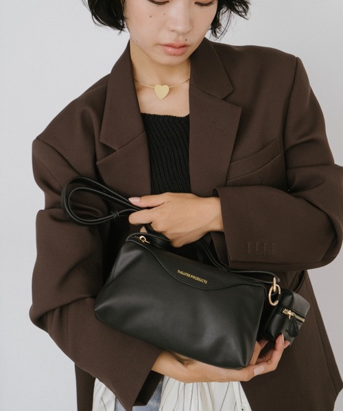THEATRE PRODUCTS（シアタープロダクツ）の「レザレットポーチ付きショルダーバッグM（ショルダーバッグ・レディース・ブラック/ブラウン・FREE）」の12枚目の写真