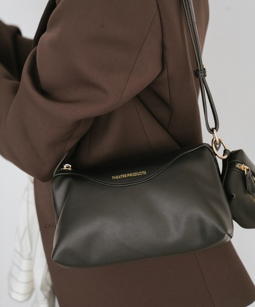 THEATRE PRODUCTS（シアタープロダクツ）の「レザレットポーチ付きショルダーバッグM（ショルダーバッグ・レディース・ブラック/ブラウン・FREE）」の13枚目の写真