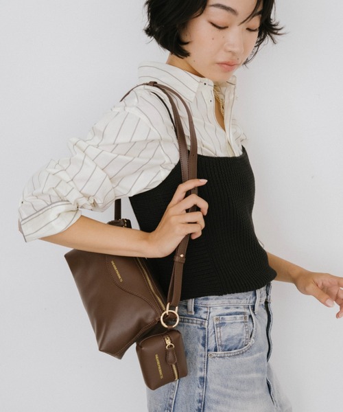 THEATRE PRODUCTS（シアタープロダクツ）の「レザレットポーチ付きショルダーバッグM（ショルダーバッグ・レディース・ブラック/ブラウン・FREE）」の19枚目の写真