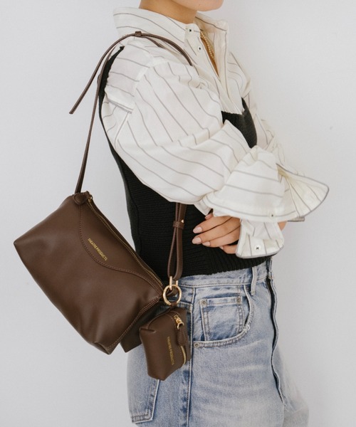 THEATRE PRODUCTS（シアタープロダクツ）の「レザレットポーチ付きショルダーバッグM（ショルダーバッグ・レディース・ブラック/ブラウン・FREE）」の20枚目の写真