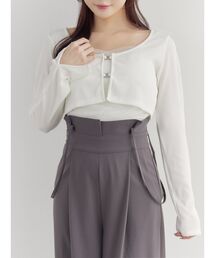 EATME | チュールドッキングキャミリブTOPセット(Tシャツ/カットソー)