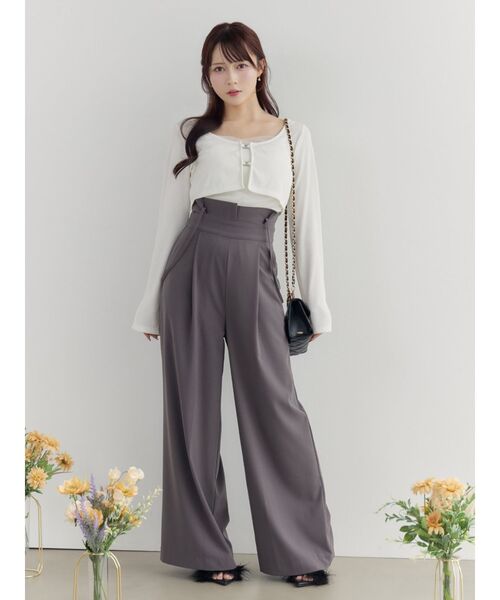 EATME（イートミー）の「チュールドッキングキャミリブTOPセット（Tシャツ/カットソー・レディース・オフホワイト/グレー/ブラック・FREE）」の4枚目の写真