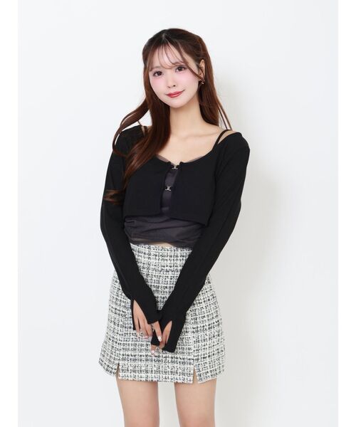 EATME（イートミー）の「チュールドッキングキャミリブTOPセット（Tシャツ/カットソー・レディース・オフホワイト/グレー/ブラック・FREE）」の17枚目の写真