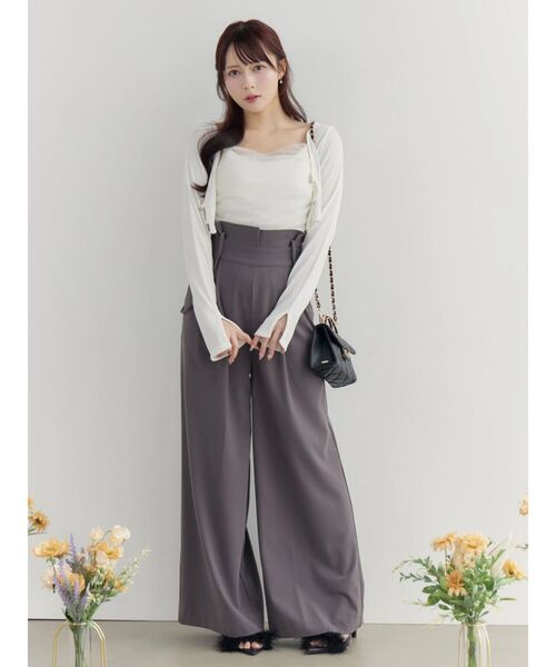 EATME（イートミー）の「チュールドッキングキャミリブTOPセット（Tシャツ/カットソー・レディース・オフホワイト/グレー/ブラック・FREE）」の16枚目の写真