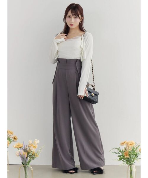 EATME（イートミー）の「チュールドッキングキャミリブTOPセット（Tシャツ/カットソー・レディース・オフホワイト/グレー/ブラック・FREE）」の13枚目の写真