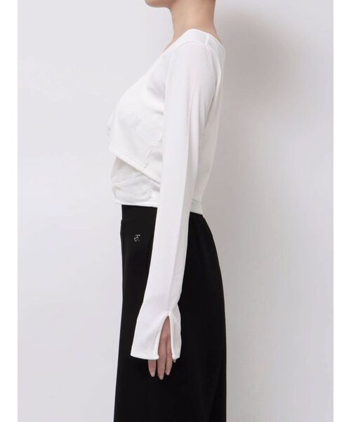 EATME（イートミー）の「チュールドッキングキャミリブTOPセット（Tシャツ/カットソー・レディース・オフホワイト/グレー/ブラック・FREE）」の11枚目の写真