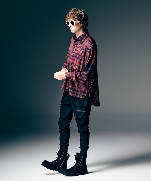 glamb（グラム）の「Patchwork Print Shirt / パッチワークプリントシャツ（シャツ/ブラウス・メンズ・レッド/ブラック・S/M/L）」の10枚目の写真