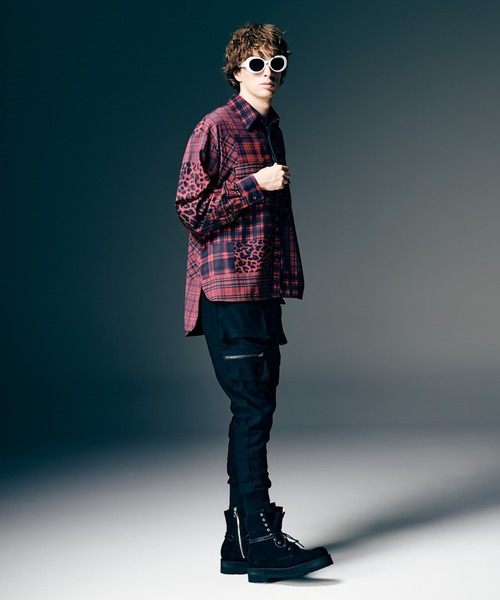 glamb（グラム）の「Patchwork Print Shirt / パッチワークプリントシャツ（シャツ/ブラウス・メンズ・レッド/ブラック・S/M/L）」の11枚目の写真