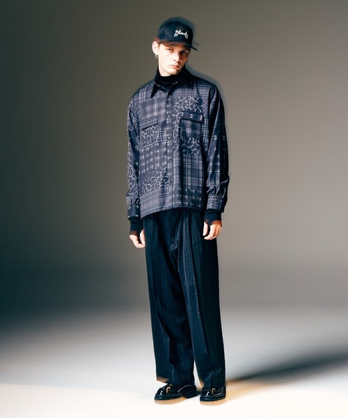 glamb（グラム）の「Patchwork Print Shirt / パッチワークプリントシャツ（シャツ/ブラウス・メンズ・レッド/ブラック・S/M/L）」の7枚目の写真