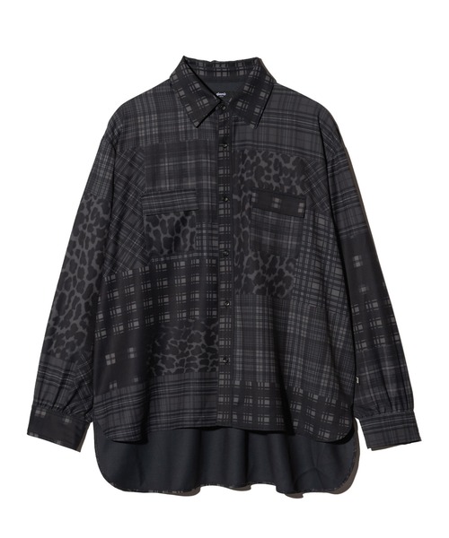 glamb（グラム）の「Patchwork Print Shirt / パッチワークプリントシャツ（シャツ/ブラウス・メンズ・レッド/ブラック・S/M/L）」の3枚目の写真